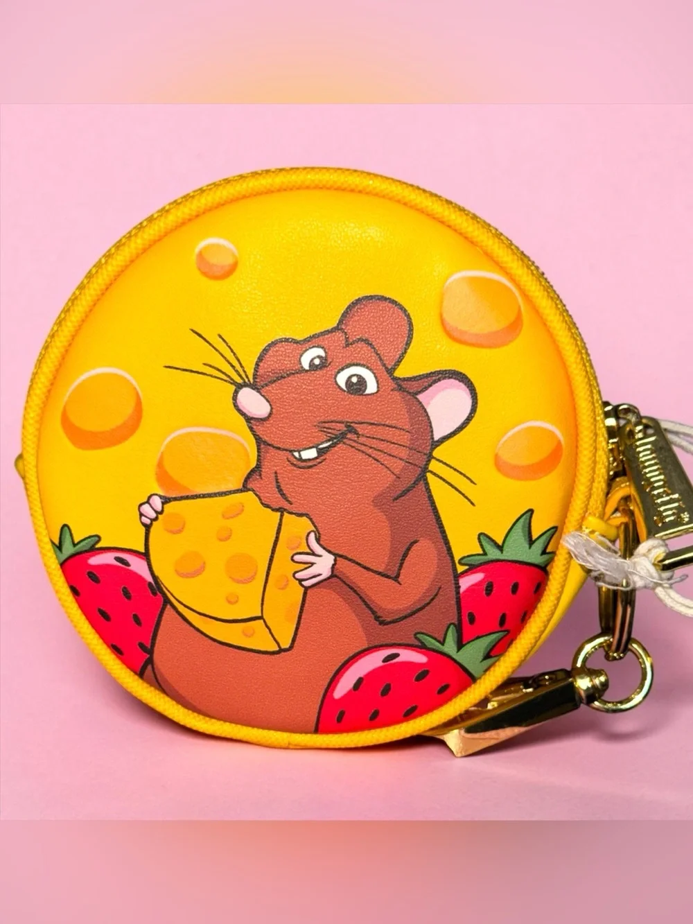 Loungefly Disney Pixar Ratatouille Cheese Wheel Strawberry Scented Coin Purse